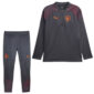 PUMA Manchester City Trainingspak 1/4-Zip 2023-2024 Donkergrijs Oranje