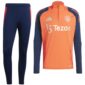 adidas Manchester United Trainingspak 1/4-Zip 2024-2025 Rood Donkerblauw Zilver
